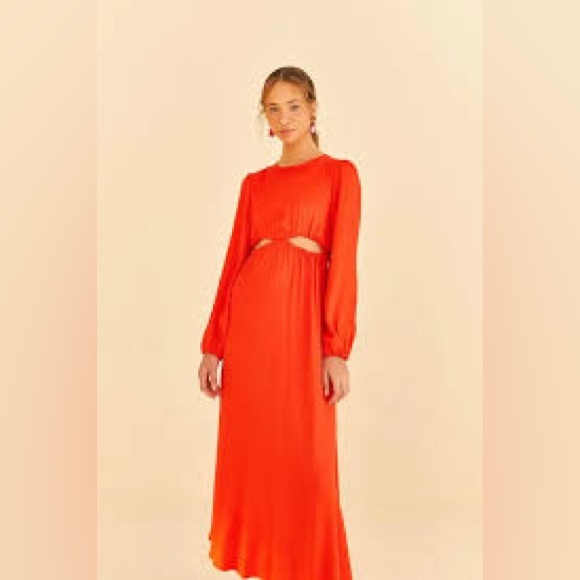 FARM Rio Dresses & Skirts - Chic Long Sleeve Red Dress